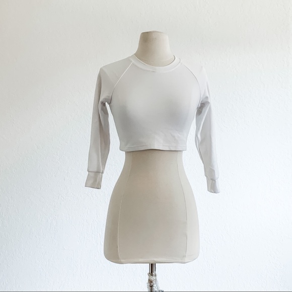 NBW AMERICAN APPAREL White Crop Top - Picture 4 of 11